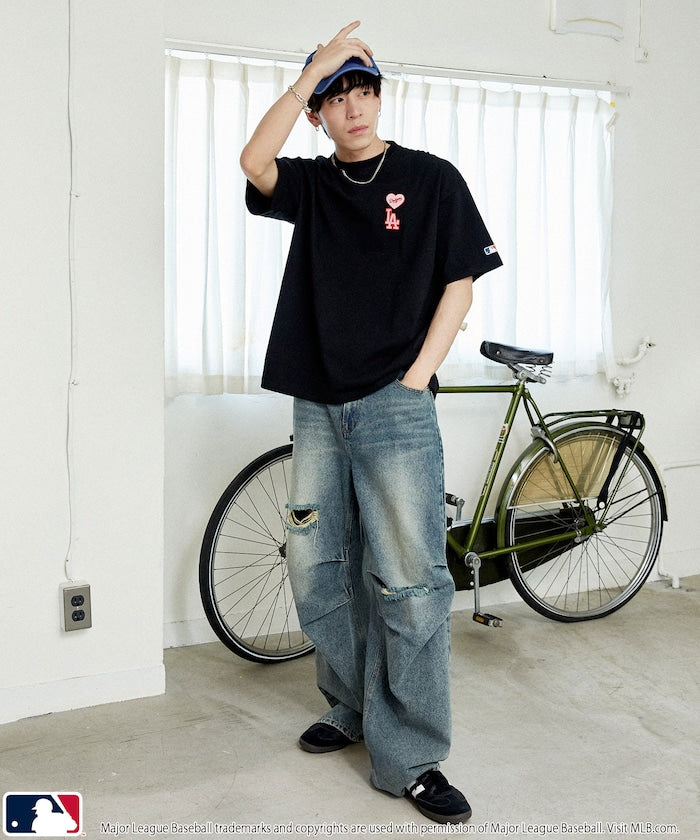 MLB x FREAK’S STORE愛心刺繡 短袖T恤