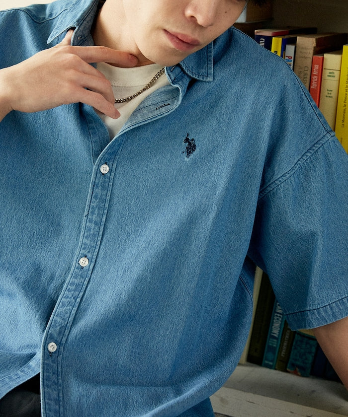 U.S. POLO ASSN. / 刺繡牛仔襯衫
