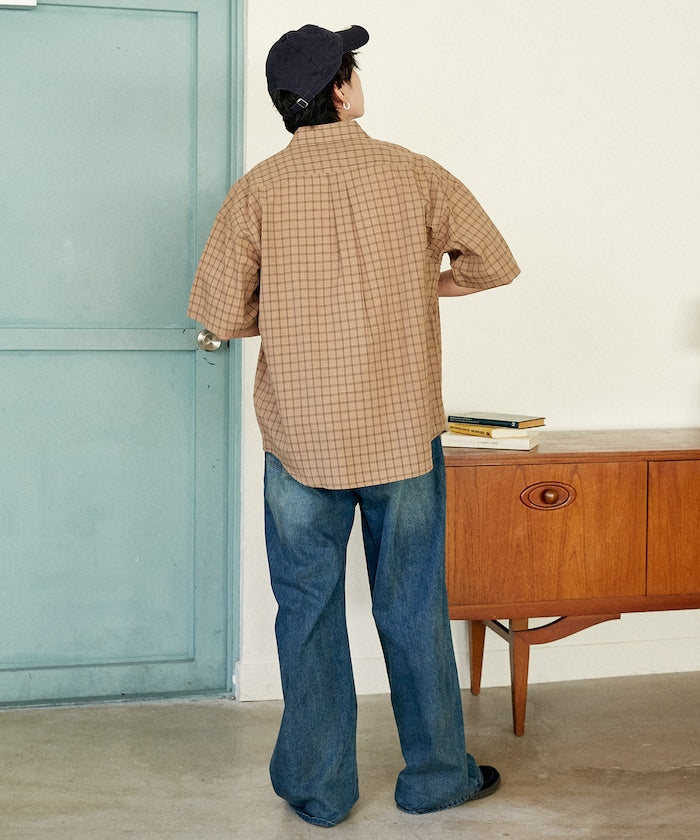 U.S. POLO ASSN. / 刺繡格紋 短袖襯衫