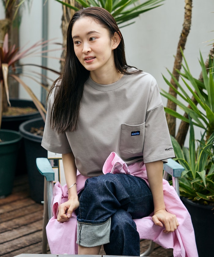 KAVU × FREAK'S STORE / 刺繡口袋短袖T恤