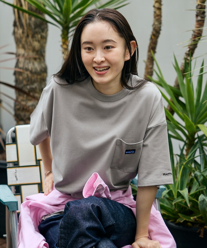 KAVU × FREAK'S STORE / 刺繡口袋短袖T恤