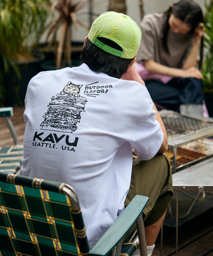 KAVU × FREAK'S STORE / 漢堡貓刺繡 短袖T恤