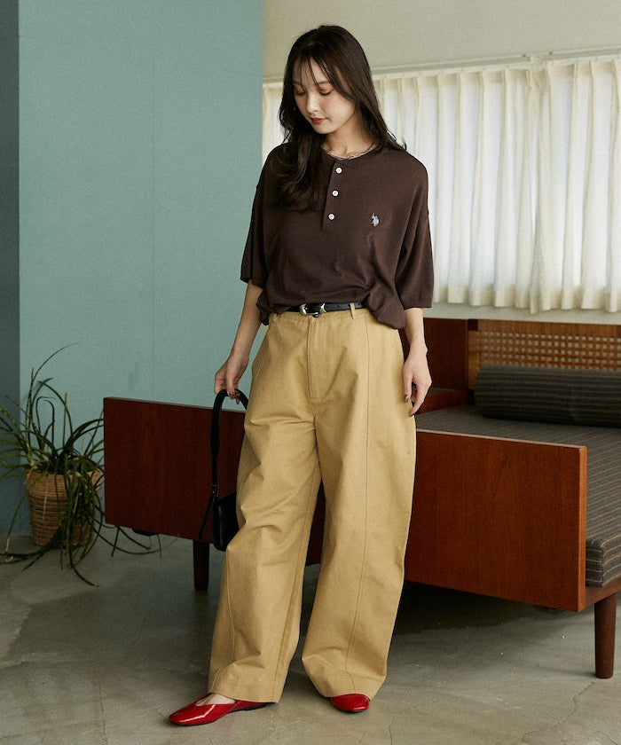 U.S. POLO ASSN. / 亨利領涼感針織 短袖T恤