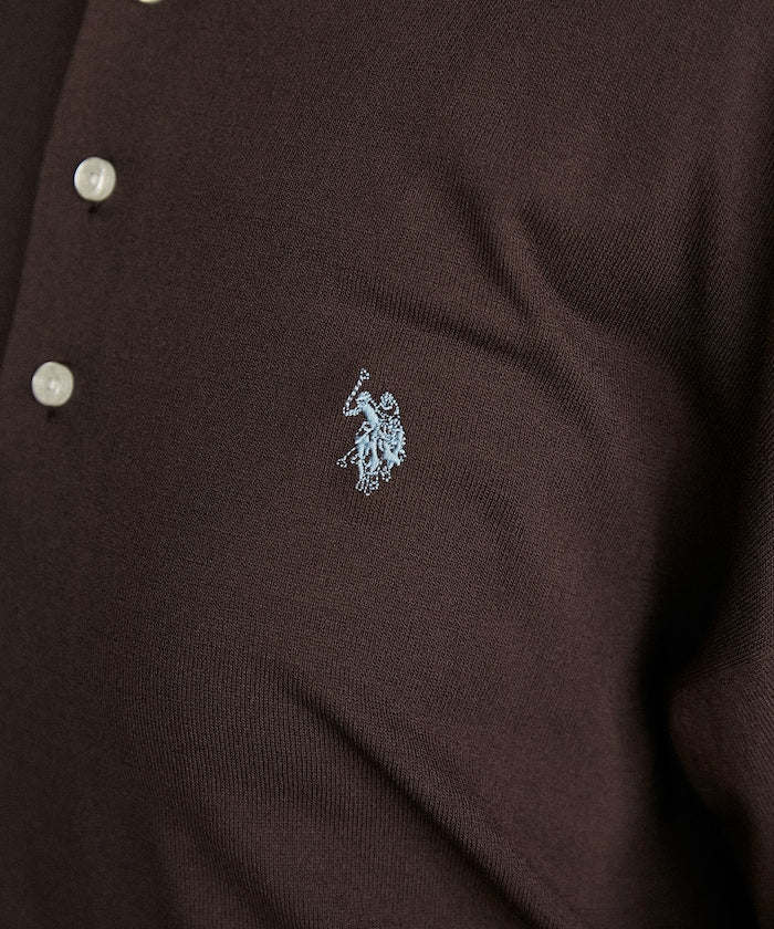 U.S. POLO ASSN. / 亨利領涼感針織 短袖T恤
