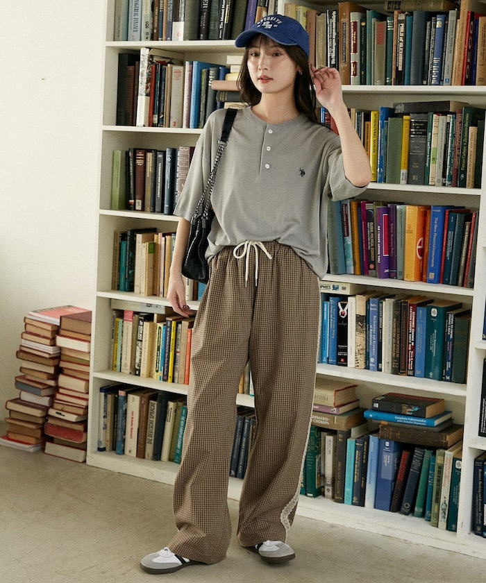 U.S. POLO ASSN. / 亨利領涼感針織 短袖T恤