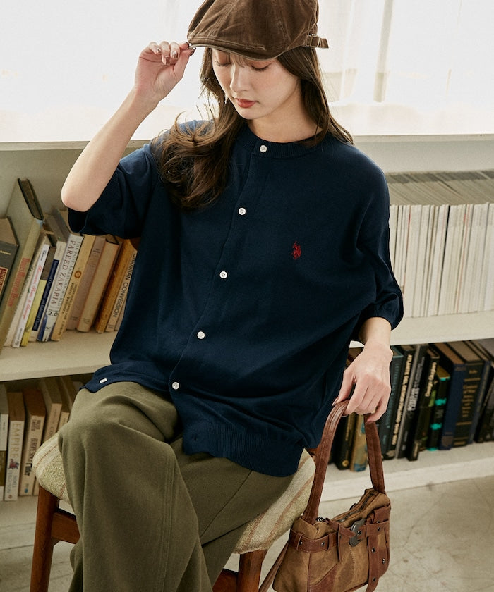 U.S. POLO ASSN. / 涼感 圓領針織開襟衫