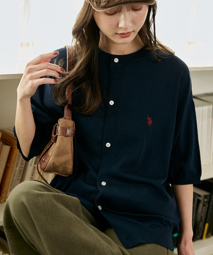 U.S. POLO ASSN. / 涼感 圓領針織開襟衫