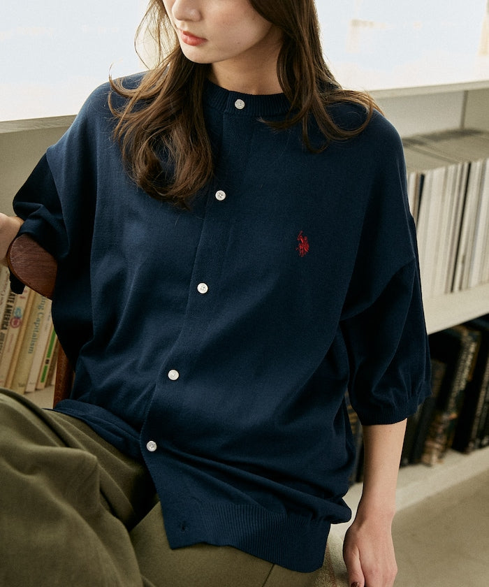 U.S. POLO ASSN. / 涼感 圓領針織開襟衫