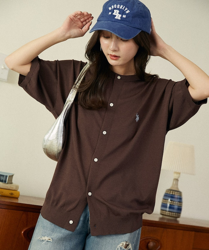 U.S. POLO ASSN. / 涼感 圓領針織開襟衫