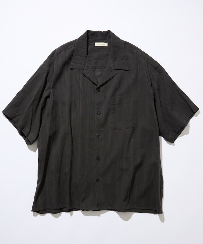 FREAK’S STORE / 緹花暗紋條紋 短袖襯衫