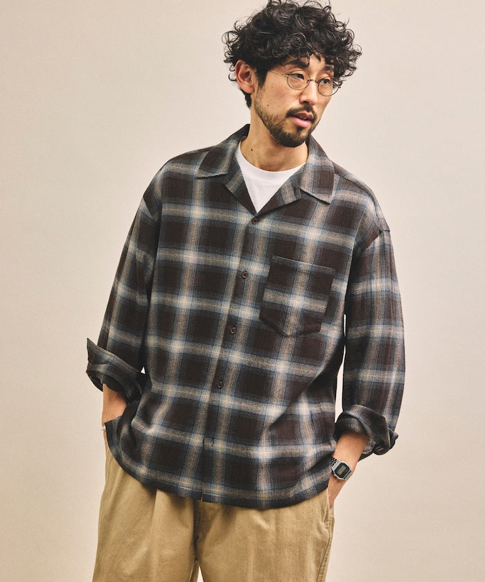 FREAK’S STORE / 立體漸層格紋透氣襯衫