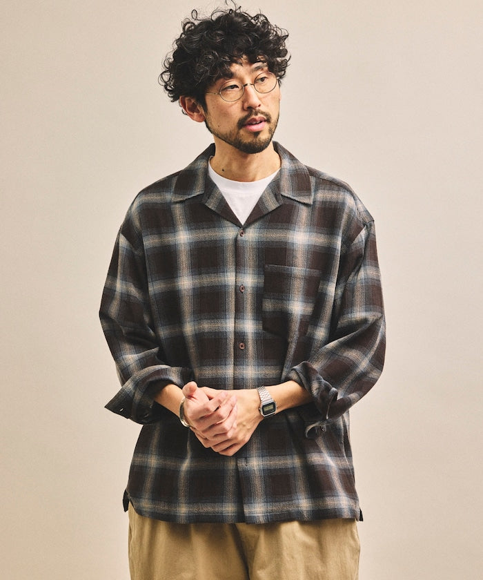 FREAK’S STORE / 立體漸層格紋透氣襯衫