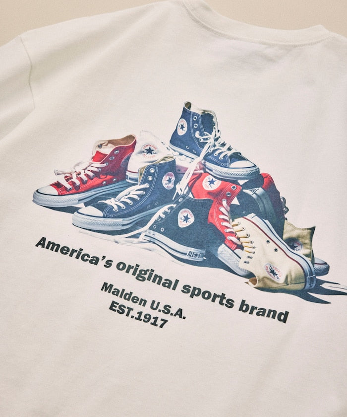 CONVERSE / 鞋履主題背面印花短袖T恤