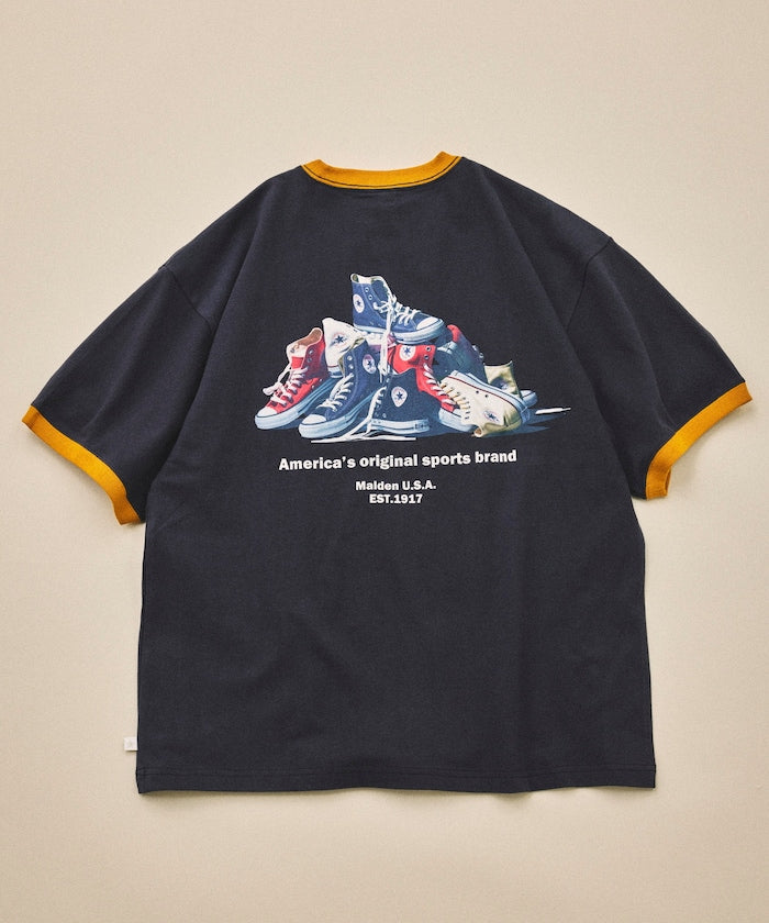 CONVERSE / 鞋履主題背面印花短袖T恤