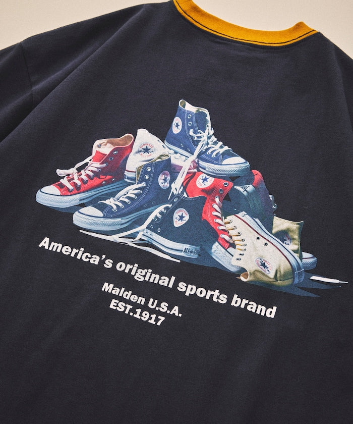 CONVERSE / 鞋履主題背面印花短袖T恤
