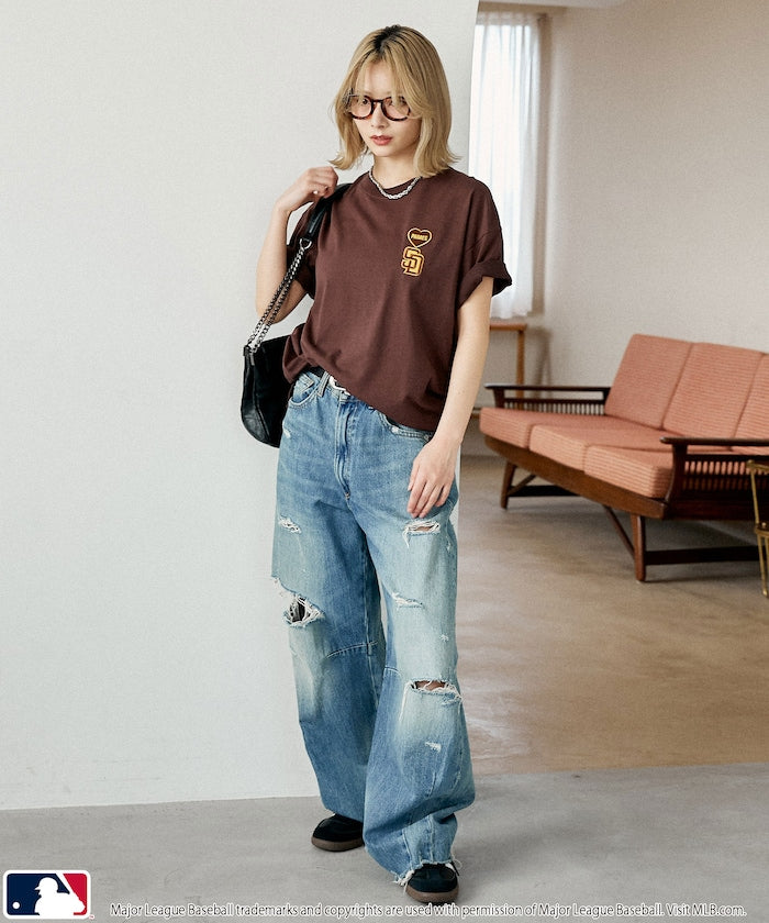 MLB x FREAK’S STORE愛心刺繡 短袖T恤