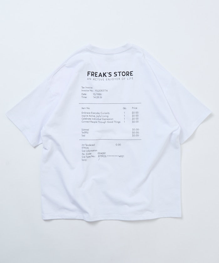 FREAK'S STORE / 收據圖像 背面印花 短袖T恤