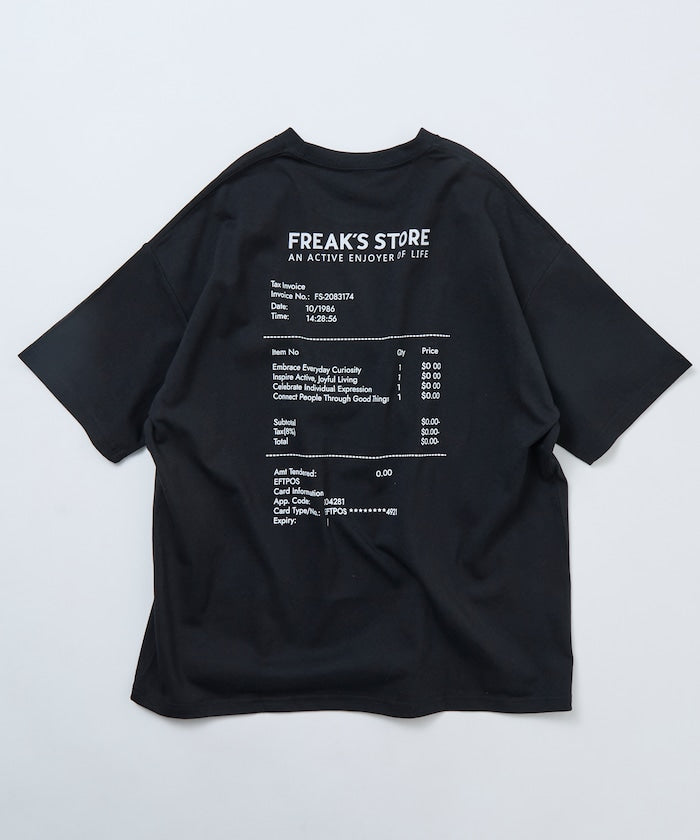 FREAK'S STORE / 收據圖像 背面印花 短袖T恤