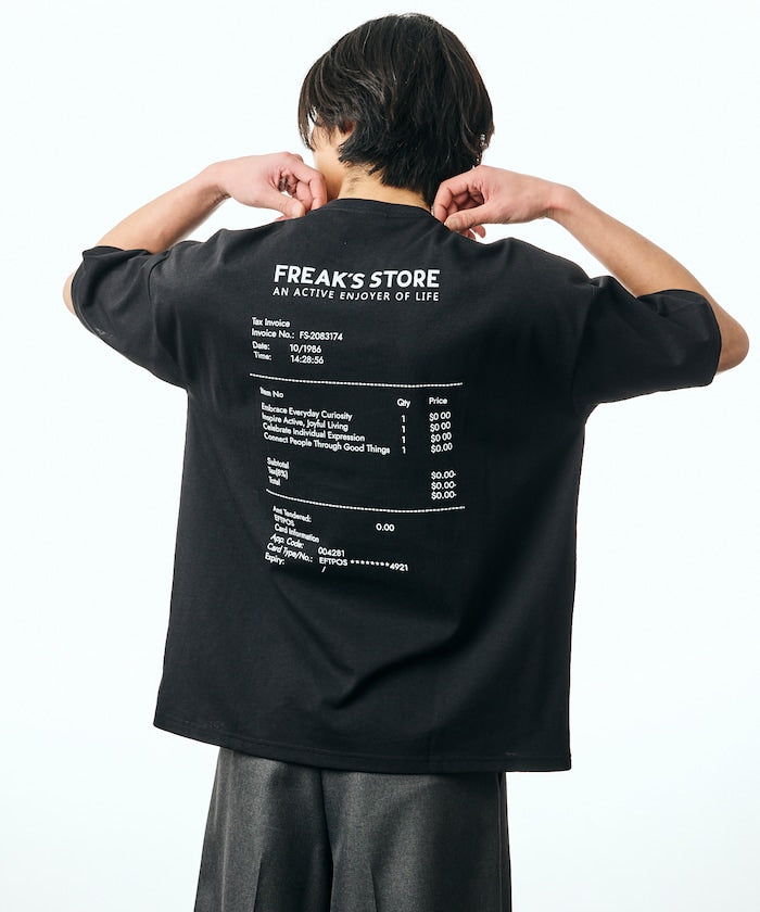 FREAK'S STORE / 收據圖像 背面印花 短袖T恤