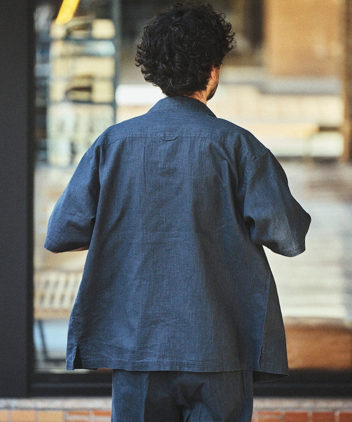 FREAK’S STORE LINEN COTTON OPEN COLLAR SS SHIRT / 亞麻棉質開領短袖襯衫