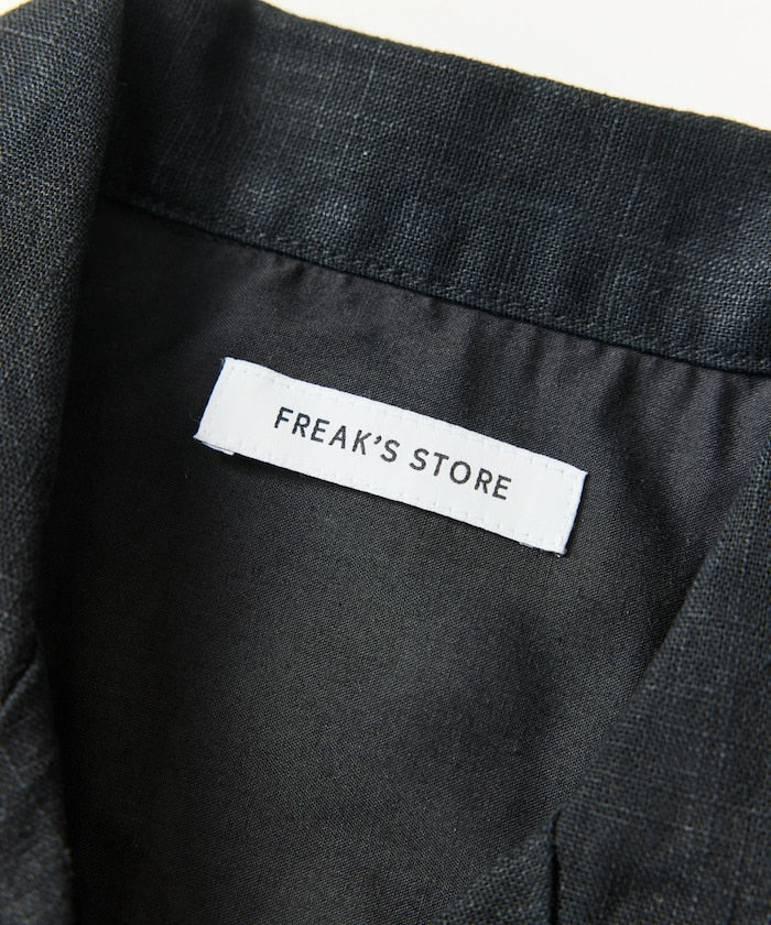 FREAK’S STORE LINEN COTTON OPEN COLLAR SS SHIRT / 亞麻棉質開領短袖襯衫