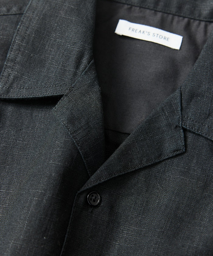 FREAK’S STORE LINEN COTTON OPEN COLLAR SS SHIRT / 亞麻棉質開領短袖襯衫