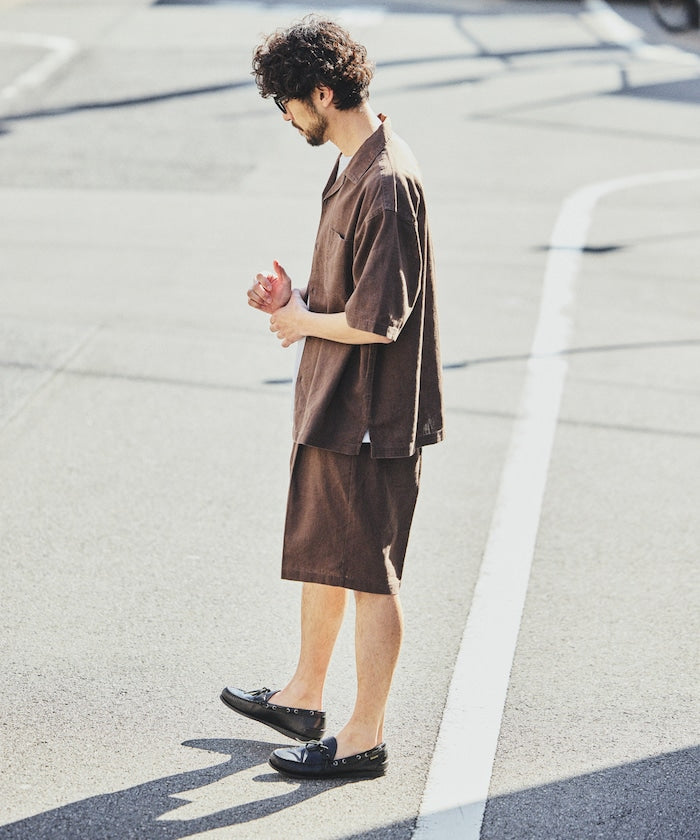 FREAK’S STORE LINEN COTTON EASY SHORT PANTS / 亞麻棉質雙褶鬆緊短褲
