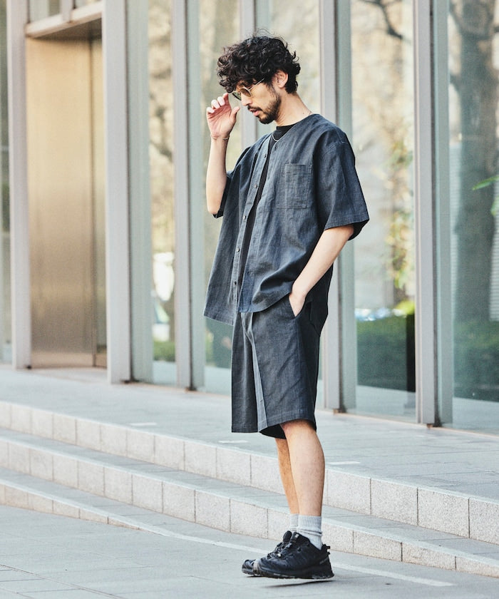 FREAK’S STORE LINEN COTTON EASY SHORT PANTS / 亞麻棉質雙褶鬆緊短褲