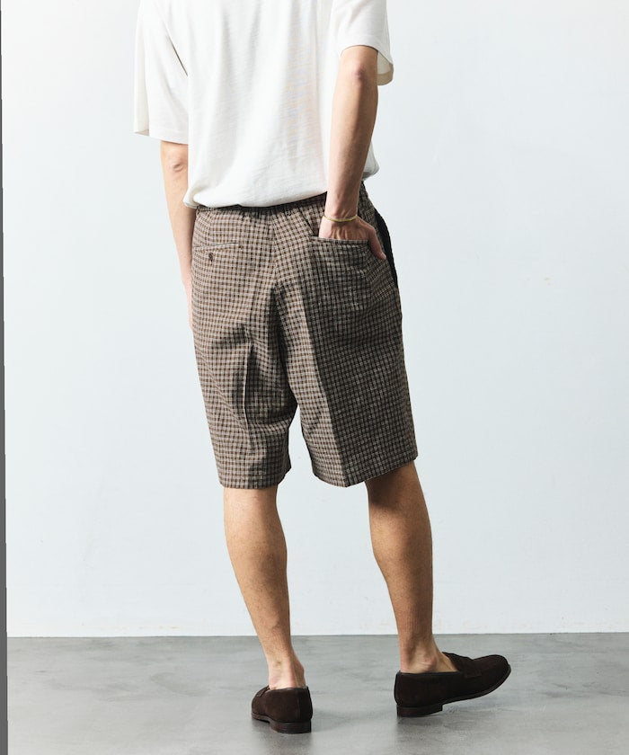FREAK’S STORE LINEN COTTON EASY SHORT PANTS / 亞麻棉質雙褶鬆緊短褲