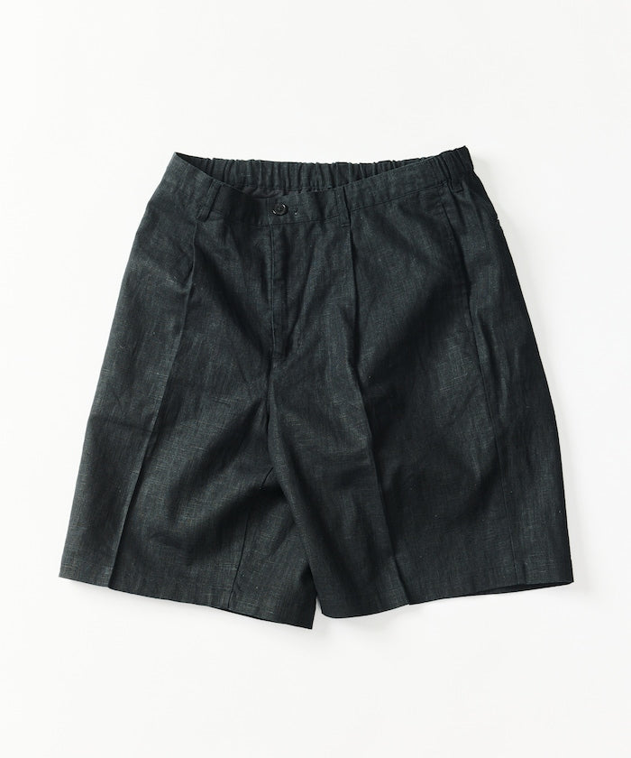 FREAK’S STORE LINEN COTTON EASY SHORT PANTS / 亞麻棉質雙褶鬆緊短褲