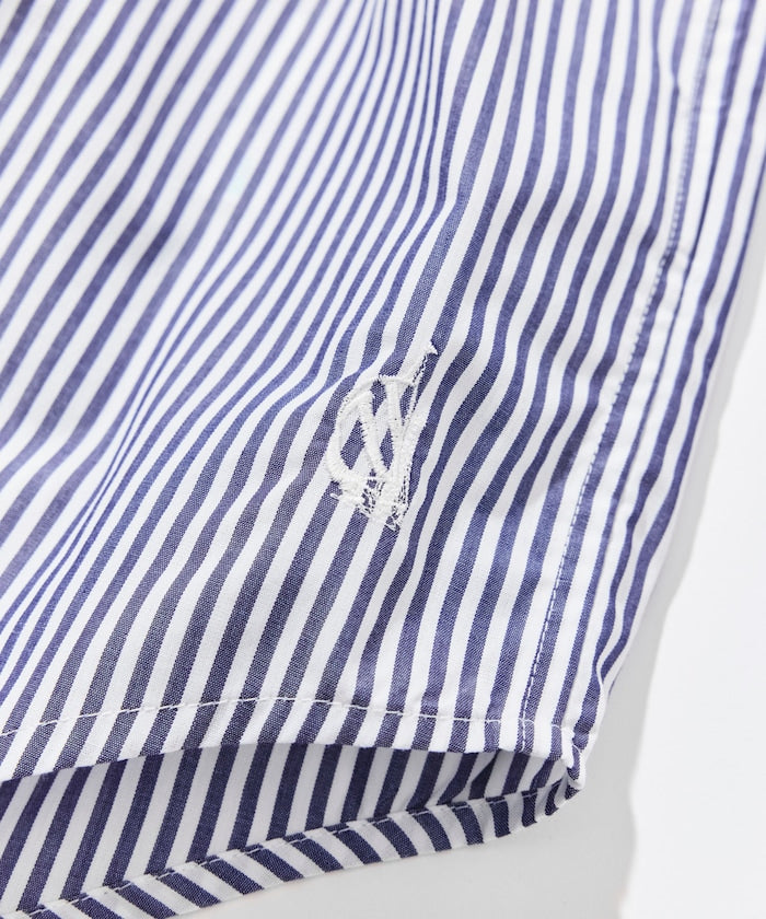 NAUTICA JP / 經典府綢條紋寬鬆扣領襯衫