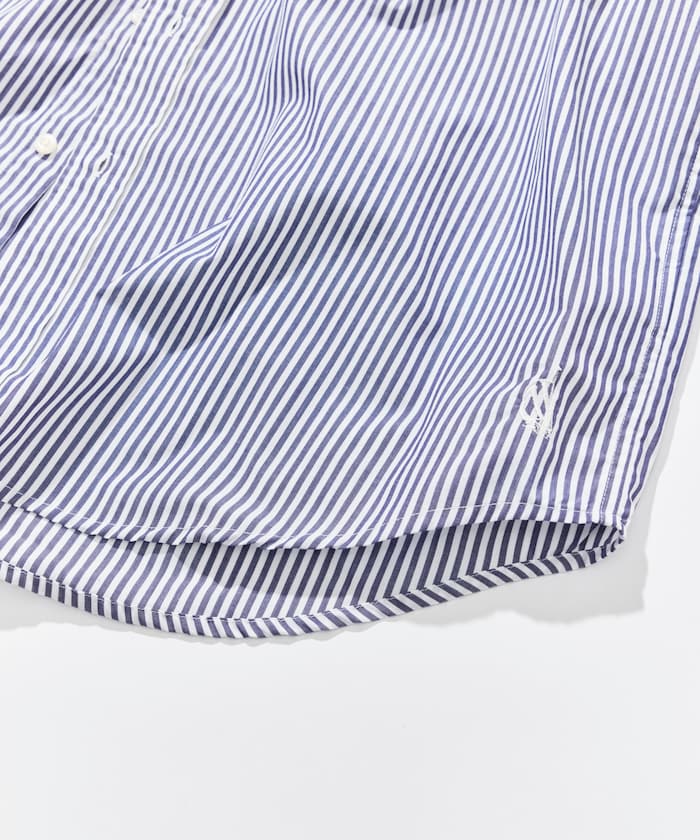 NAUTICA JP / 經典府綢條紋寬鬆扣領襯衫