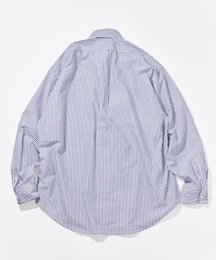 NAUTICA JP / 經典府綢條紋寬鬆扣領襯衫
