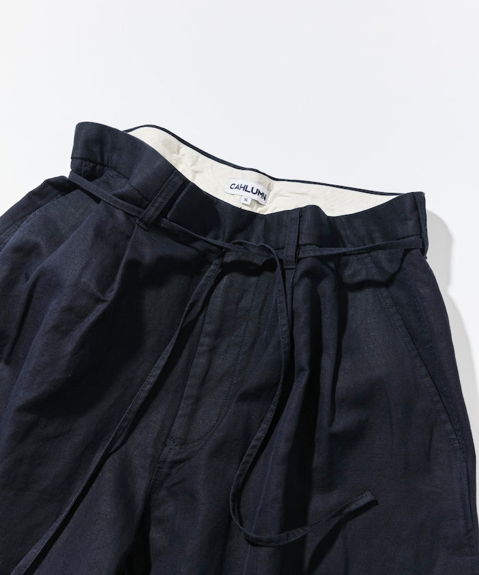 CAHLUMN Cotton Linen 2 Tuck Chino Shorts / 棉麻雙摺錐形短褲