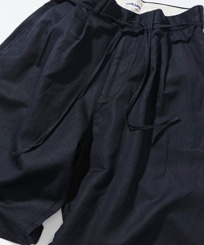 CAHLUMN Cotton Linen 2 Tuck Chino Shorts / 棉麻雙摺錐形短褲