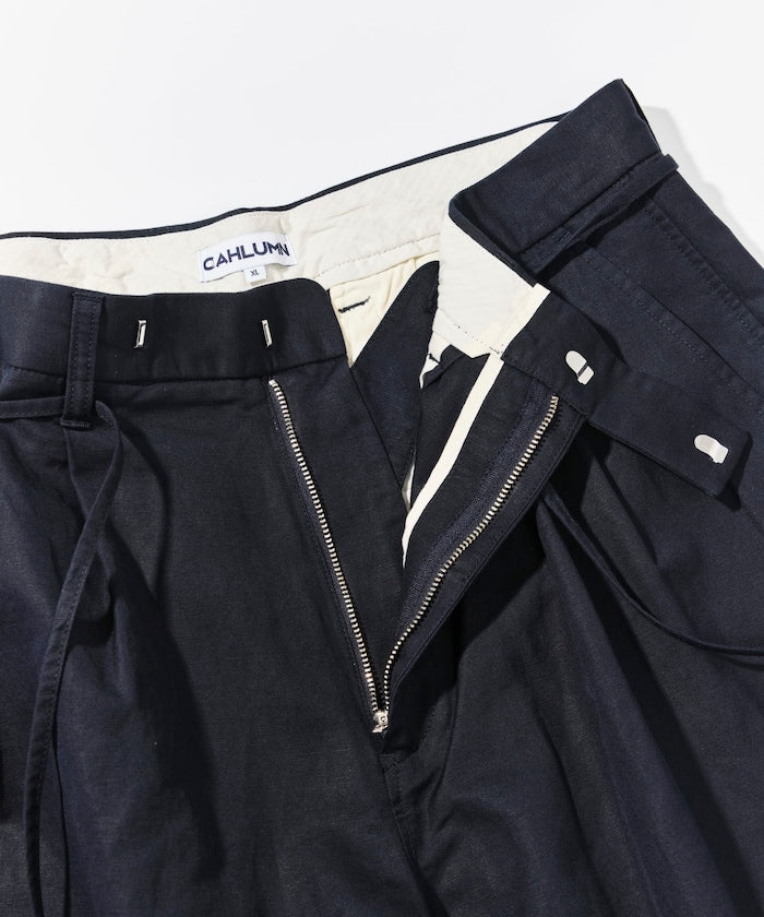 CAHLUMN Cotton Linen 2 Tuck Chino Shorts / 棉麻雙摺錐形短褲