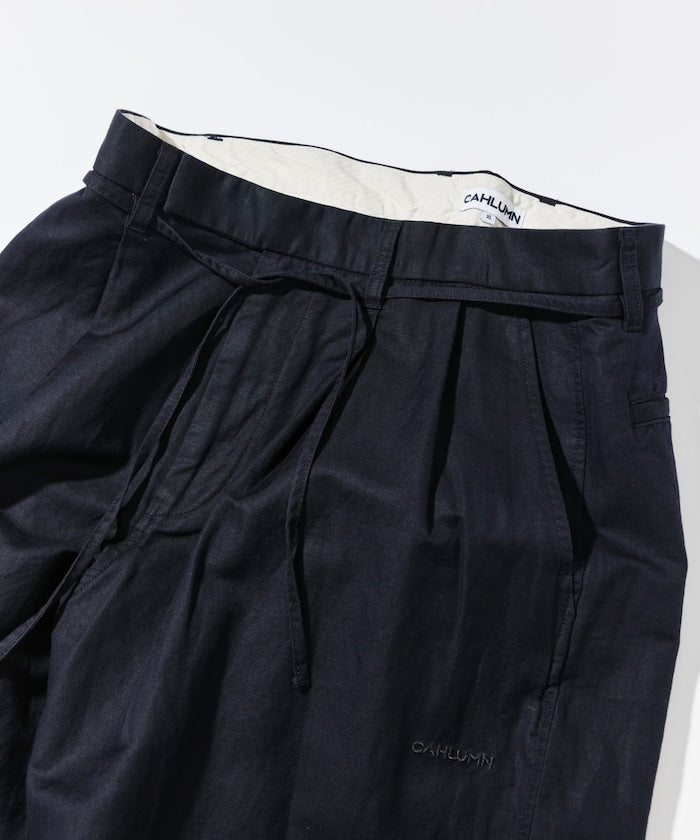 CAHLUMN Cotton Linen 2 Tuck Chino Pant / 棉麻雙褶長褲