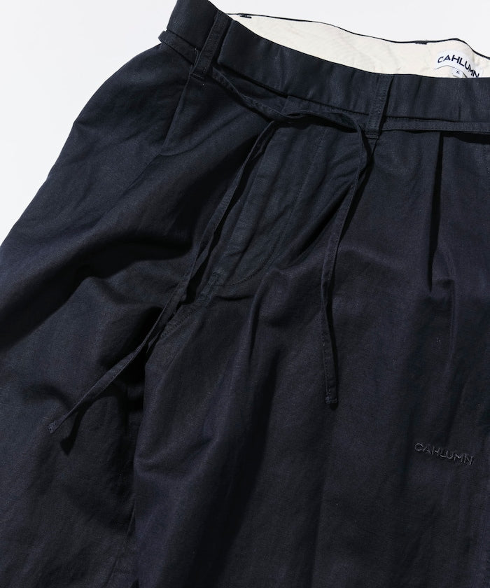 CAHLUMN Cotton Linen 2 Tuck Chino Pant / 棉麻雙褶長褲