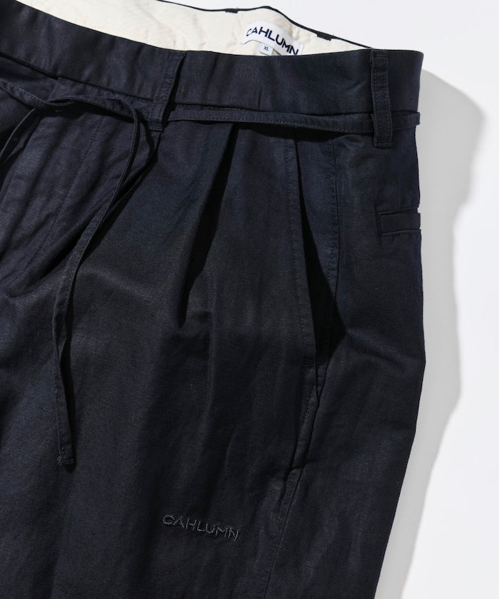 CAHLUMN Cotton Linen 2 Tuck Chino Pant / 棉麻雙褶長褲
