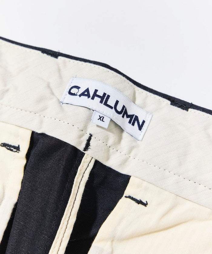 CAHLUMN Cotton Linen 2 Tuck Chino Pant / 棉麻雙褶長褲