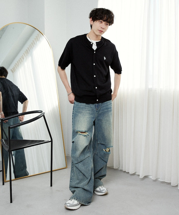 U.S. POLO ASSN. / 涼感 圓領針織開襟衫