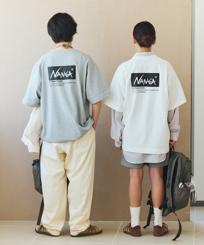 NANGA 別注 刺繍 ECO HYBRID LOGO TEE / 環保混紡刺繡標誌寬版T恤