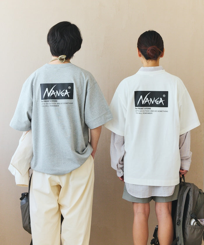 NANGA 別注 刺繍 ECO HYBRID LOGO TEE / 環保混紡刺繡標誌寬版T恤