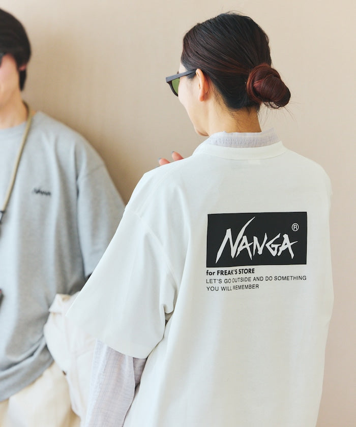 NANGA 別注 刺繍 ECO HYBRID LOGO TEE / 環保混紡刺繡標誌寬版T恤