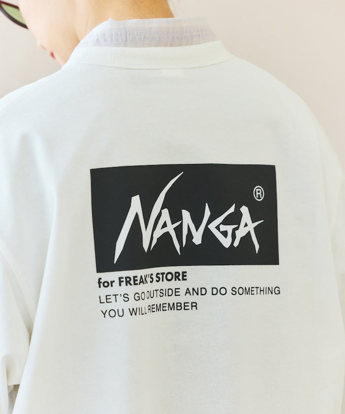 NANGA 別注 刺繍 ECO HYBRID LOGO TEE / 環保混紡刺繡標誌寬版T恤