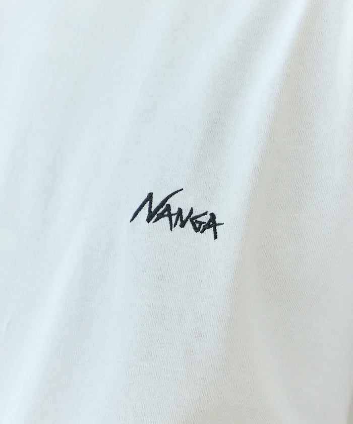 NANGA 別注 刺繍 ECO HYBRID LOGO TEE / 環保混紡刺繡標誌寬版T恤