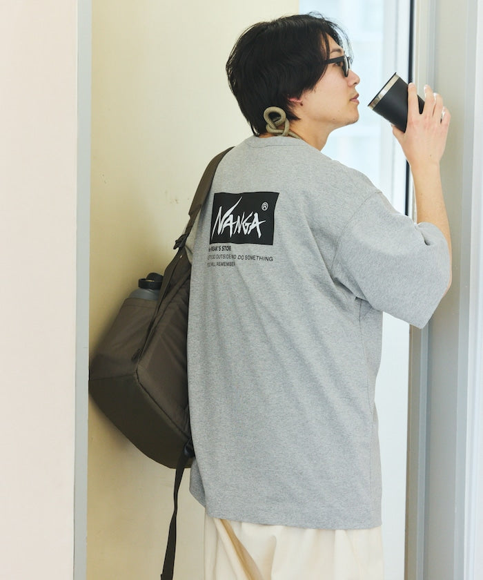 NANGA 別注 刺繍 ECO HYBRID LOGO TEE / 環保混紡刺繡標誌寬版T恤