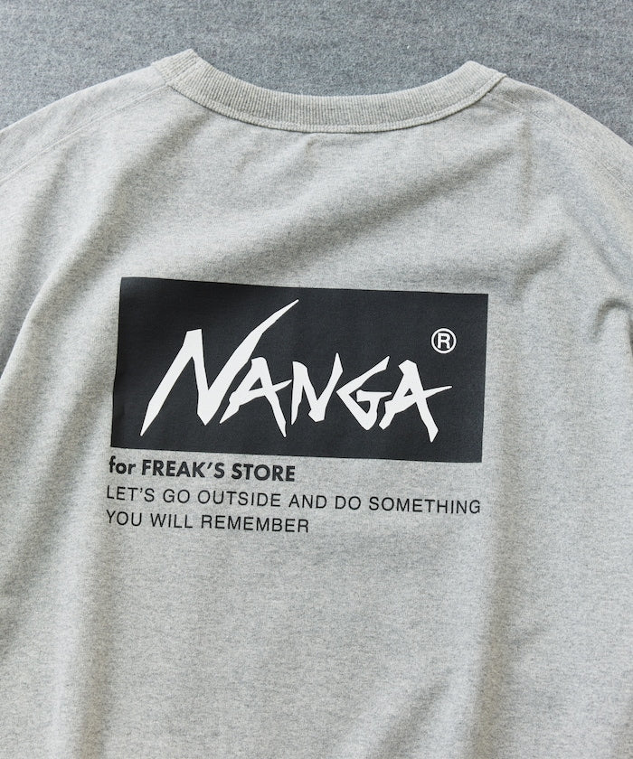 NANGA 別注 刺繍 ECO HYBRID LOGO TEE / 環保混紡刺繡標誌寬版T恤