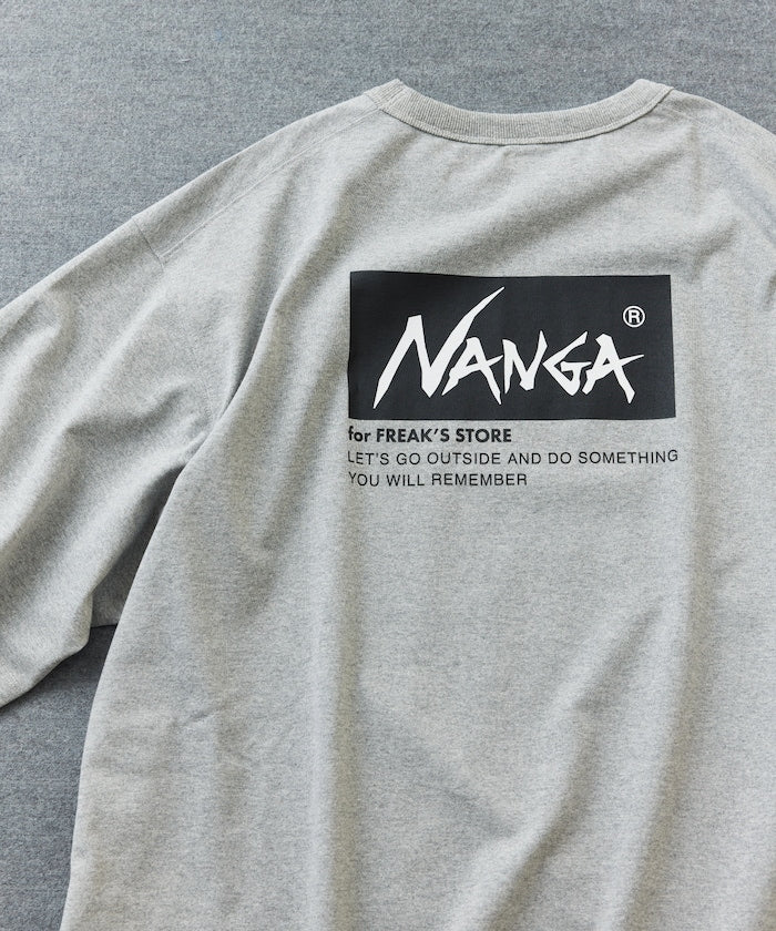 NANGA 別注 刺繍 ECO HYBRID LOGO TEE / 環保混紡刺繡標誌寬版T恤