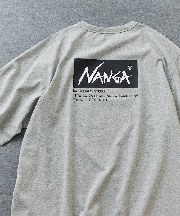 NANGA 別注 刺繍 ECO HYBRID LOGO TEE / 環保混紡刺繡標誌寬版T恤